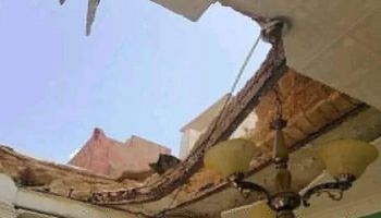 انهيار جزء من سقف مسجد _ المنيا
