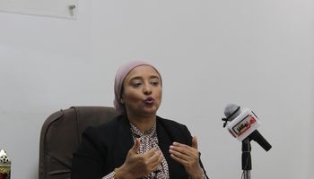 أميرة أبو شقة خلال الندوة جريدة وموقع أهل مصر