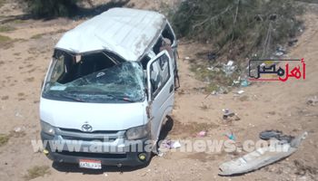 إصابة 14شخصا في حادث على طريق أسيوط الغربي 