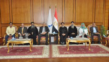 رئيس جامعة كفر الشيخ يستقبل وفد الكنيسة الأرثوذكسية