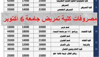 مصروفات كلية تمريض جامعة 6 أكتوبر 