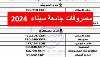 مصروفات جامعة سيناء 2024 