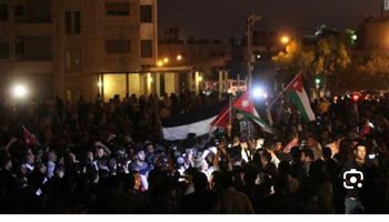 احتجاجات أردنية ضد جرائم الاحتلال في حرب غزة