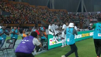 احتفال لاعبي غانا بالهدف في شباك مصر 