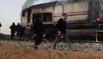 حريق قطار السويس الاسماعيلية 