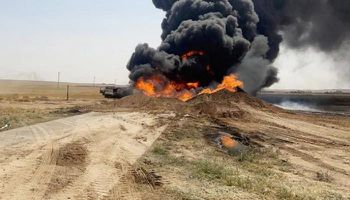 حريق النفط بسوريا
