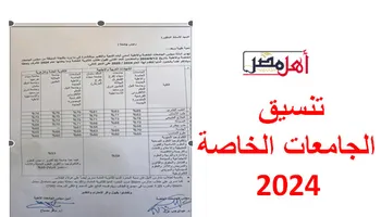 تنسيق الجامعات الخاصة 2024