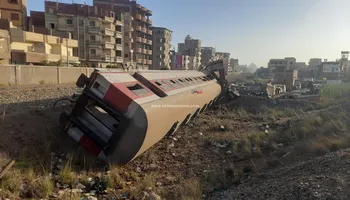 صور بقايا حادث تصادم قطاري الزقازيق 