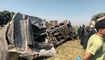 حادث قطارين بالمنيا 