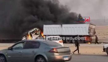 بعد حادث الجلالة تفحم سيارات بالسويس 