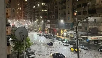 غرق شوارع الإسكندرية بمياه الأمطار 