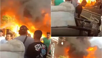 حريق سوق خرده شبين الكوم 