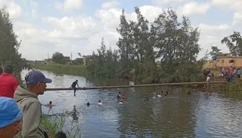 جانب من عملية البحث عن الجثمان 