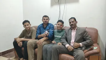 تامر وأولاده مع مراسل الإسماعيلية  