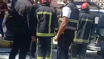 حريق ميكروباص سموحة 