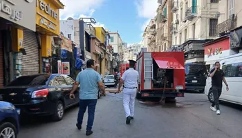 حريق خلف مسرح الإسكندرية
