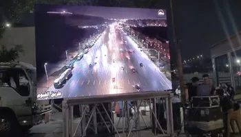 شاشات عرض لافتتاح المتحف المصري الكبير