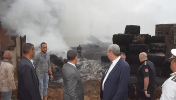 حريق مصنع كتان بكفر ششتا