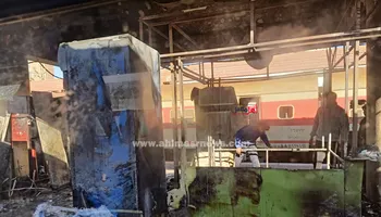 حريق كشك محطة قطار الإسماعيلية 