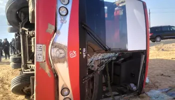 إنقلاب اتوبيس عمال بالإسماعيلية 