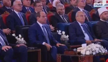 الرئيس السيسي خلال الاحتفال بليلة القدر