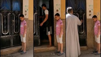 أب يرفض استلام ابنه ويغلق الباب فى وجهه