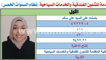 الأولى في الثانوية الفندقية