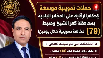 ضبط (79) مخالفة تموينية في حملات على المخابز بكفر الشيخ 