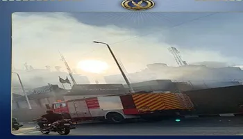 حريق قسم شرطة الأزبكية بالقاهرة 