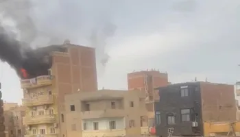 جانب من الحريق بالمحطة الجديدة 