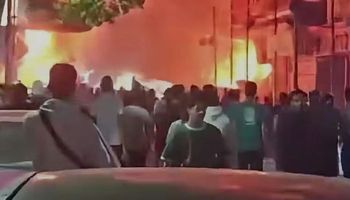 جانب من حريق مطعم بحدائق القبة