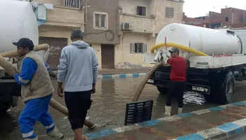 رفع تجمعات مياه الامطار بمرسي مطروح  