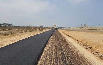 شاهد| بدء أعمال رصف مدخل القرية الأوليمبية بدمياط