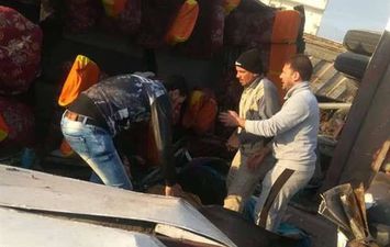 مصرع 18 شخص وإصابة 6 في حادث مروع على طريق بورسعيد