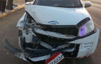 إصابة 7 أشخاص في تصادم سيارة ثلاجة مع تروسيكل بطريق &quot;نجع حما