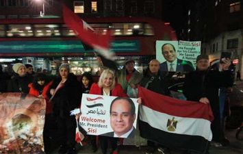 استقبال الجالية المصرية للسيسي في لندن