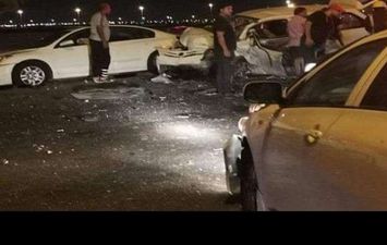 حادث تصادم ميكروباص مع سيارتين ملاكي بالإسماعيلية