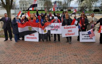 مظاهرات الجالية المصرية أمام البيت الأبيض لدعم مصر في مفاوضات سد النهضة