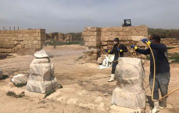  تعقيم منطقة أبو مينا الأثرية بالإسكندرية