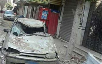 انهيار شرفة عقار وتهشم سيارة بالإسكندرية - أرشيفية