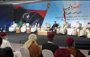 لقاء الرئيس السيسى ومشايخ وأعيان القبائل الليبىية