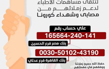  فتح حساب في بنك مصر للتبرع للأطباء مُتضرري كورونا