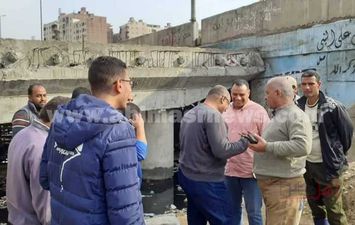 الأجهزة التنفيذية بحي العمرانية أثناء حملة تطهير نفق أبو زارع 