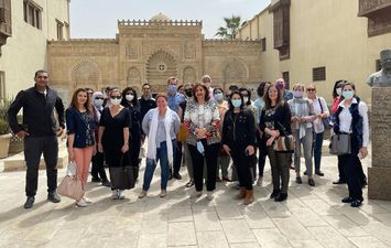زيارة زوجات سفراء ٢٠ دولة بالعالم إلى منطقة مجمع الأديان بمصر القديمة