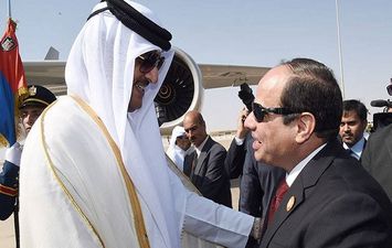الرئيس السيسي والشيخ تميم بن حمد بن خليفة آل ثاني أمير دولة قطر