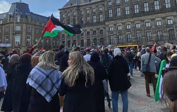مظاهرة في  أمستردام دعما لفلسطين 