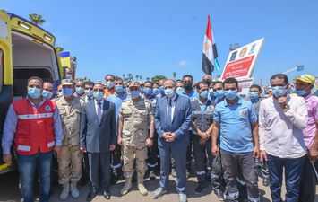 محافظ الإسكندرية يشهد تنفيذ اصطفاف المركبات والمعدات الهندسية للأجهزة التنفيذية لمجابهة الأزمات والكوارث (صقر 78 )