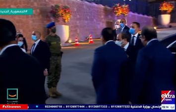 لحظة وصول الرئيس السيسي لاستاد القاهرة