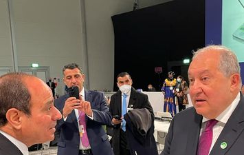السيسي يتلقي أرمين سركيسيان رئيس جمهورية ارمينيا في جلاسجو
