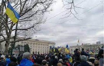 تظاهرة ضد الروس في مدينة خرسون الأوكرانية